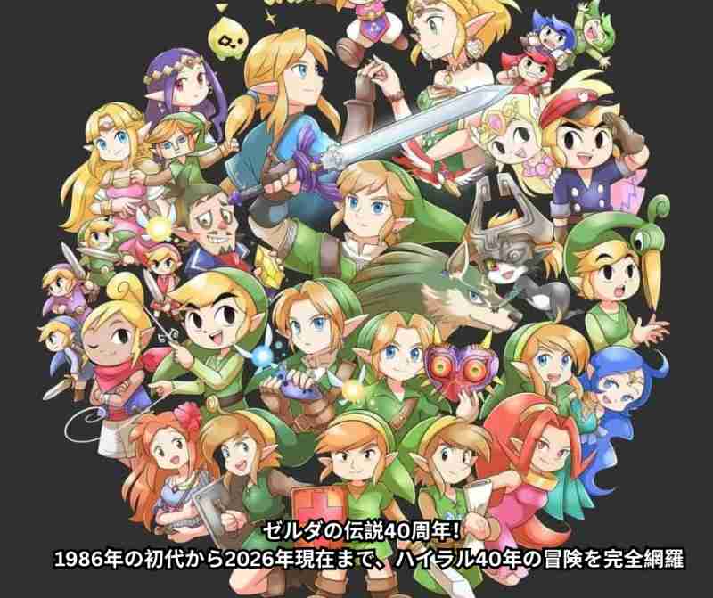 ゼルダの伝説40周年！ 1986年の初代から2026年現在まで、ハイラル40年の冒険を完全網羅【歴史・名作・最新情報・遊び方ガイド】