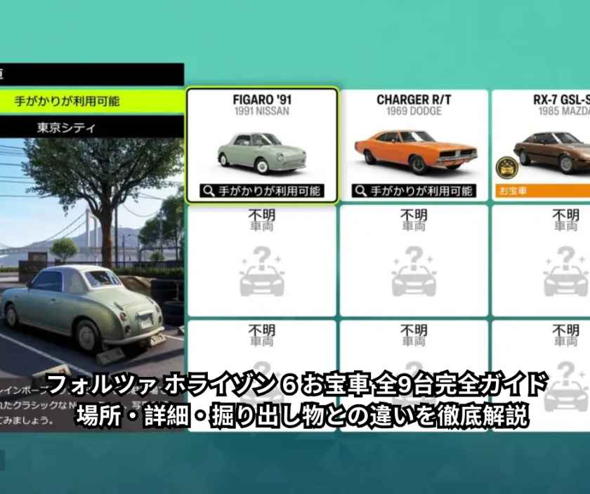 フォルツァ ホライゾン 6 お宝車 全9台完全ガイド 場所・詳細・掘り出し物との違いを徹底解説
