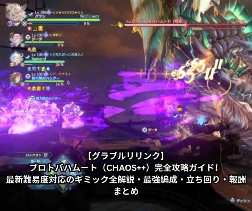 【グラブルリリンク】プロトバハムート（CHAOS++）完全攻略ガイド！最新難易度対応のギミック全解説・最強編成・立ち回り・報酬まとめ