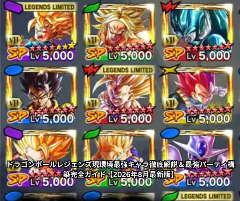 ドラゴンボールレジェンズ現環境最強キャラ徹底解説＆最強パーティ構築完全ガイド【2026年8月最新版】